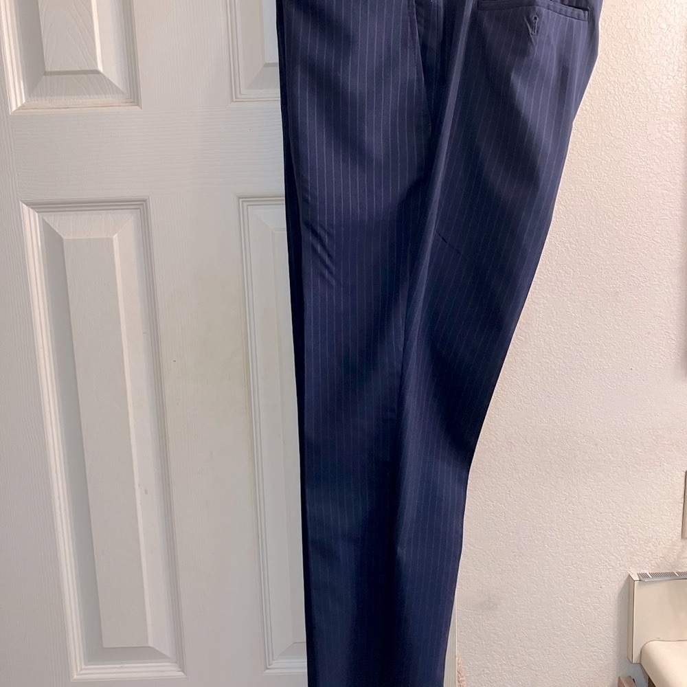 Men’s navy pinstripe dress pants